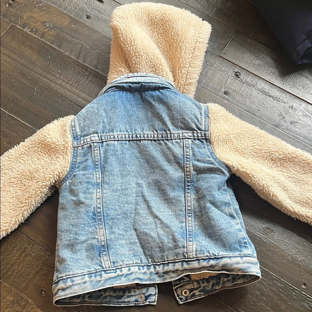 GAP Kids Blue Denim Jacket with Cream Fleece